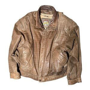 Wilsons Adventure‎ Bound Brown Leather BomberJacket Aviator steampunk 50